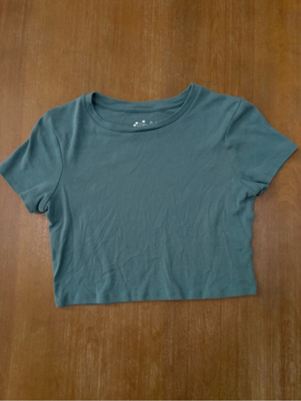 Cropped Crewneck Top in Teal